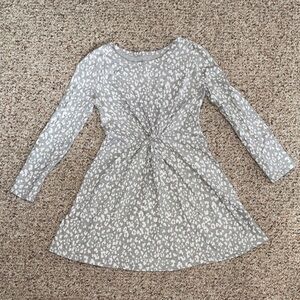 GAP Gray and White Patterned Kids Dress
